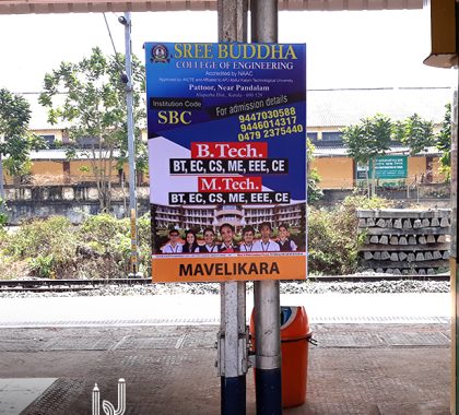 railway advertisement in mavelikkara station
