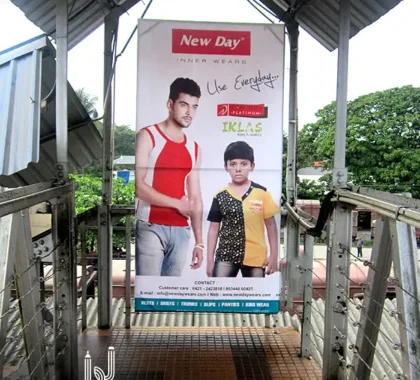 Newday railway station advertisement