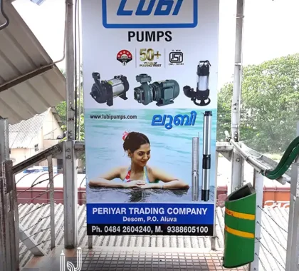 fob board advertisement in railway station