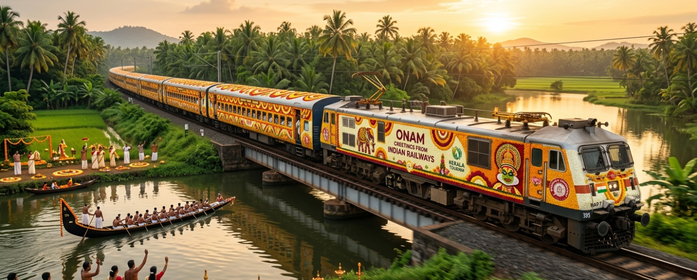 Onam train branding in kerala