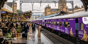 Bliss Fertility Hospital exterior train branding advertisement
