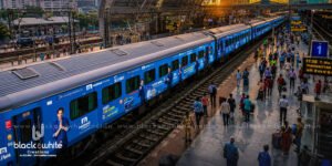 Muthoot FinCorp exterior train branding advertisement