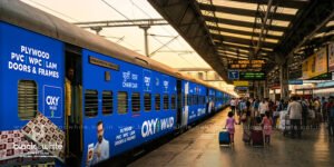 Oxywud exterior train branding advertisement