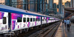 SBI YONO exterior train branding advertisement