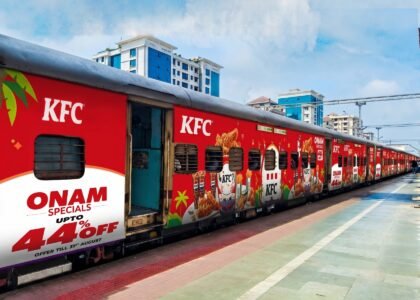 KFC exterior train branding campaign by Black and White Creations in India
