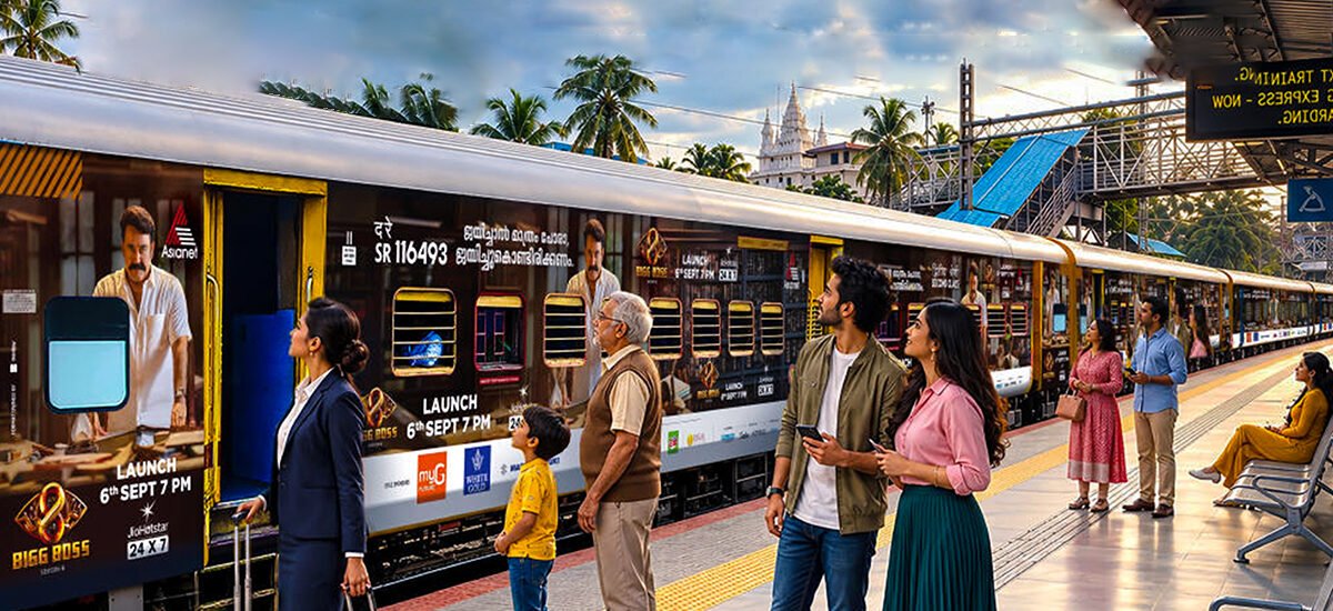 Railway advertising agency in India featuring train branding